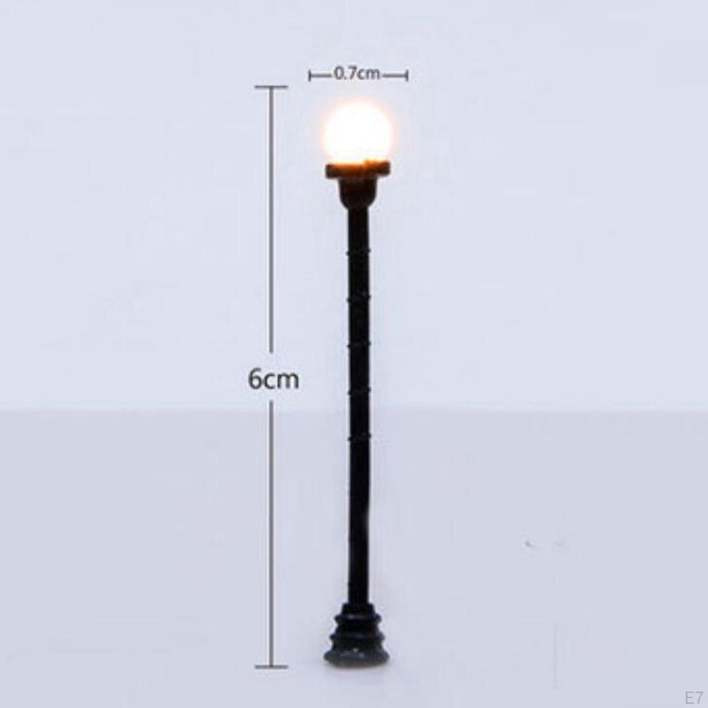 20 Stück 1:100 Mini-Straßenlaternen, Feengarten-Zubehör, Modellbahn-Lampenleuchten