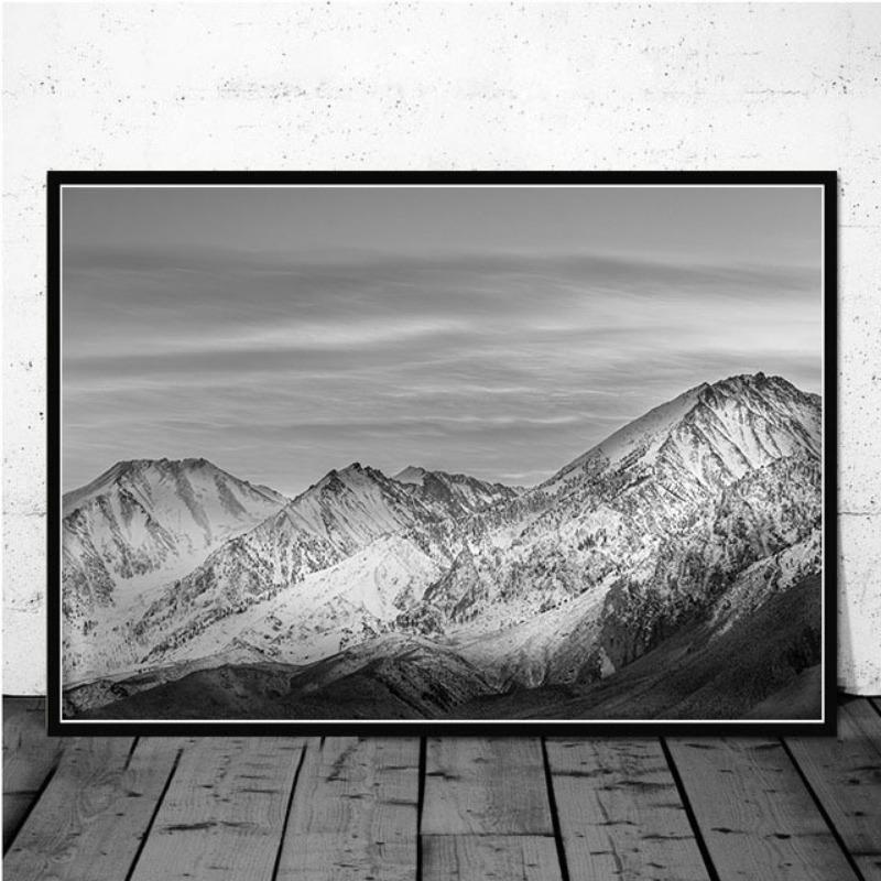 

Черно-белая пейзажная живопись Горная вершина Озеро Постер Печать на холсте Живопись Настенное искусство Картина для гостиной Домашний декор 21cm×30cm NoFrame