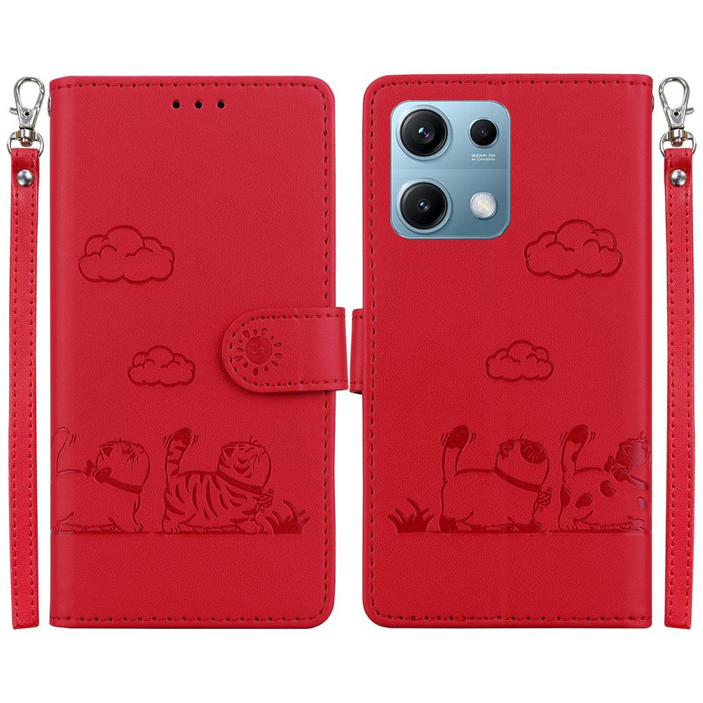 For Xiaomi Redmi Note 14S 4G Case RFID Blocking Kitten Pattern TPU + PU Leather Phone Cover