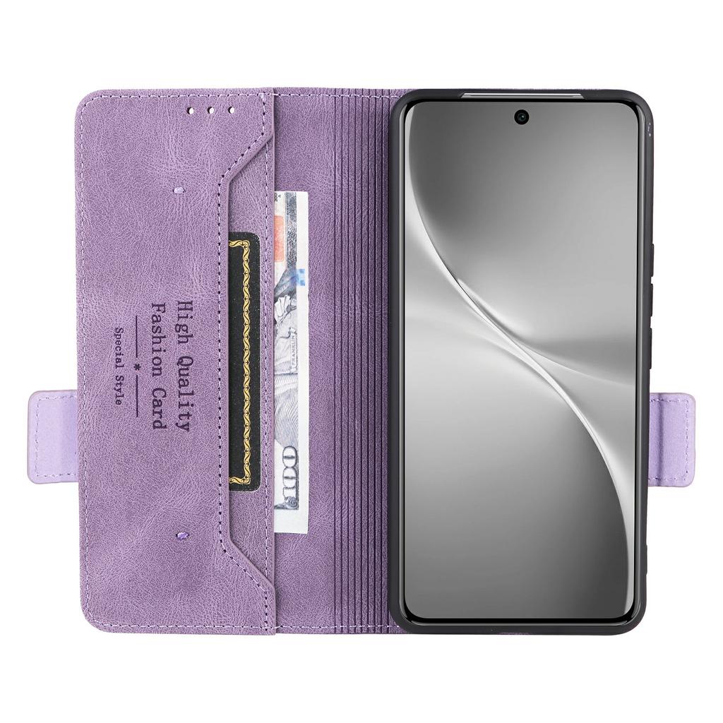 For Vivo V60 5G Case Leather Wallet Flip Phone Cover with Hardware Decor