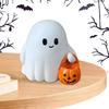 Ghost Pumpkin Figurine Halloween Miniature Figurines Mini Lovely Cartoon Pumpkin Ghost Ornaments Home Office Desk Decor