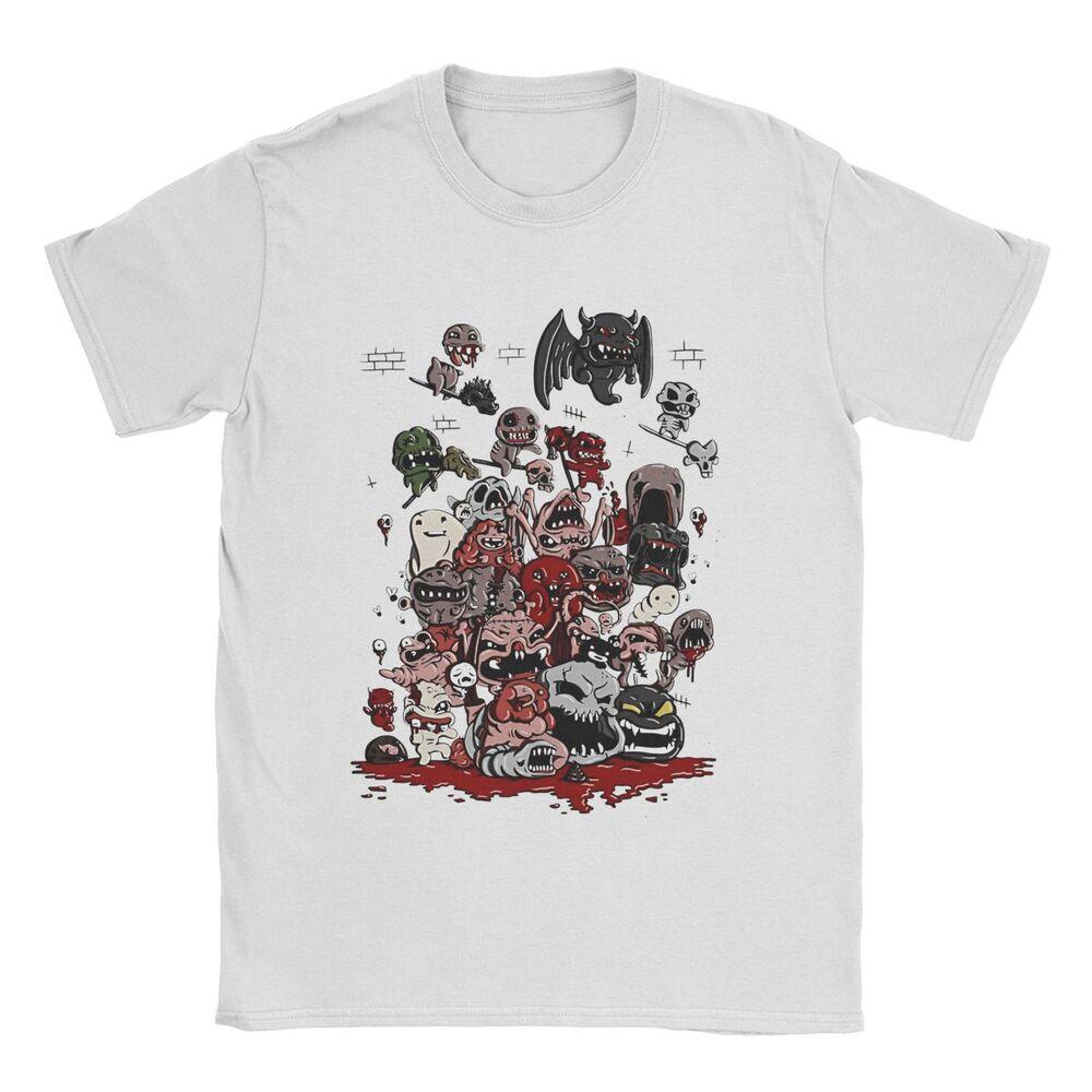 Awesome The Binding of Isaac Video Game T-Shirt Men O Neck Pure Cotton T Shirts Cartoon 90s Short Sleeve Tees Plus Size Tops Trendy Unisex Clothing
