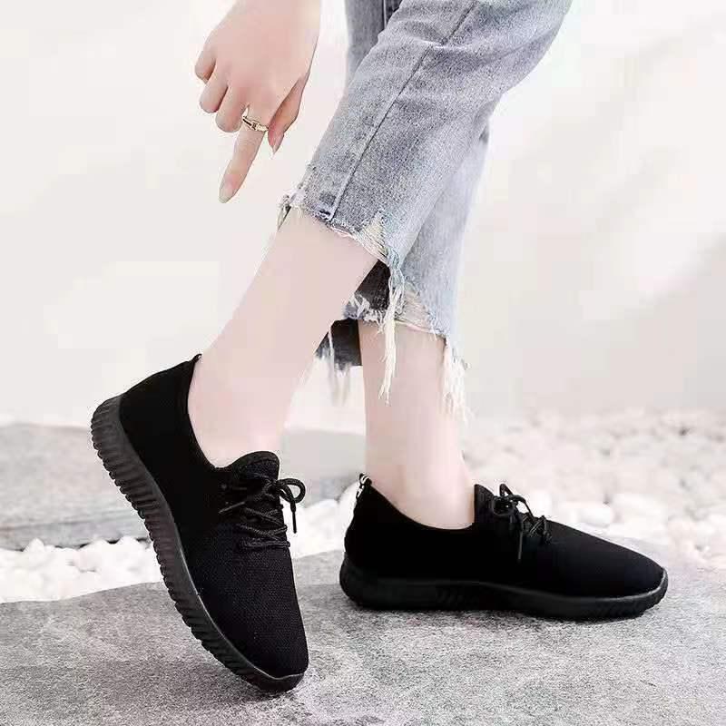 

Women s Soft Sole Breathable Sports Shoes - Red & Black Cloth 40