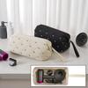 Hair Dryer Storage Bag For Travel Cute Bow Embroidery Quilted Hair Tools Storage Large Capacity Waterproof Zipper Cosmetic Bags