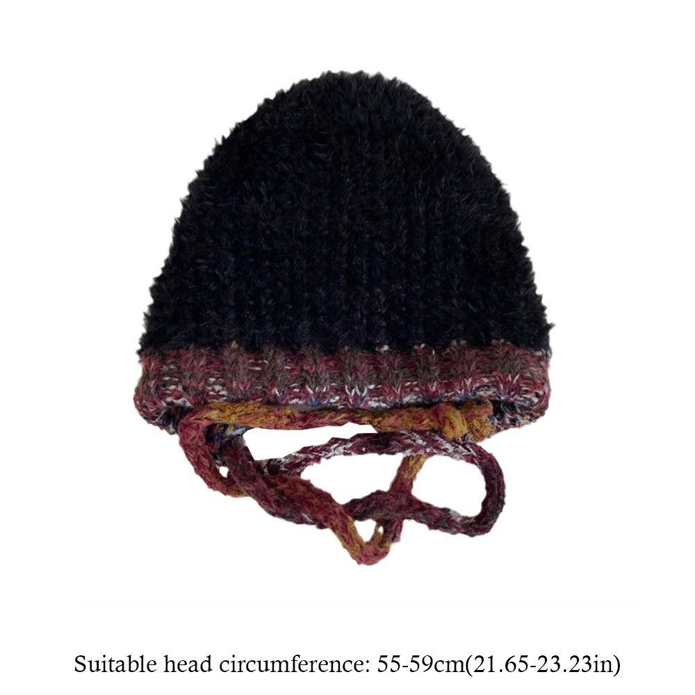 Warm Thickened Fashion Plush Hat Knitted Bonnet Caps Cute Bucket Hat  for Women Girls