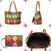 Stylish Tote Bag With Plaid Pattern Fashion Shoulder Bag Ladies Handbag 2024 Winter Easy Matching Clutch Bag With Wristlet