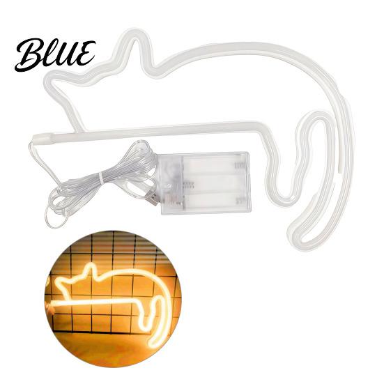 Energy Saving Wall Decor Cat LED Neon Sign Sconce for Bedroom Decor Cute Cartoon Animal Heart Shaped Light Light Decorative Lamp Living Room
