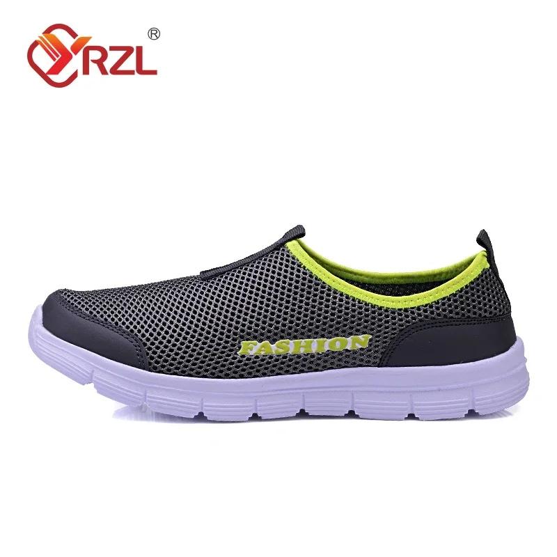 YRZL Shoes for Men Casual Sneakers Blue Mesh Breathable Sports Running Shoe Daily High Quality Slip On Outdoor Man Walking Shoes