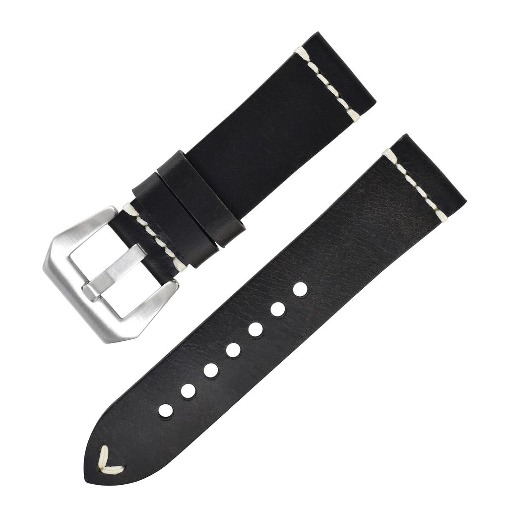 Handmade In Pure Cowhide, Suitable For Apple Watch, Cracked Leather Strap, Stainless Steel Pin Buckle, Fat Sea Strap.
