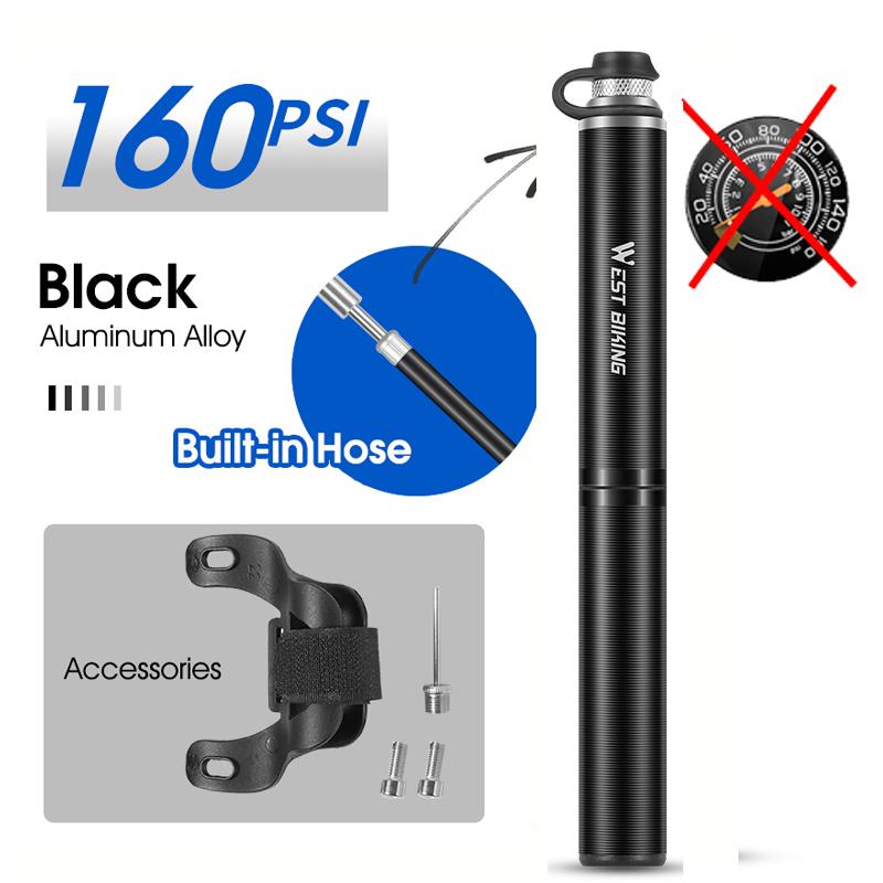 WEST BIKING Bike Pump With Needles Hand Air Pumps Cycling Tire Inflator Schrader Presta Valve Hose Portable Mini Bicycle Pump