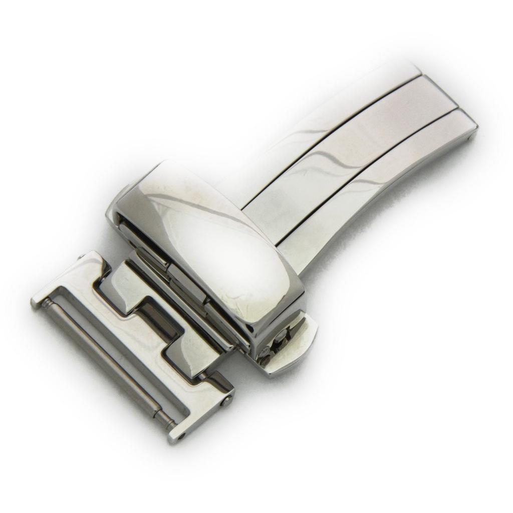 CASSIS Watch Strap D-Buckle PD-BUCKLE Mirror Finish 18mm Silver with Replacement Tool CAPDSSM018