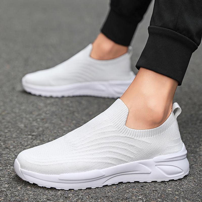 Men Mesh Casual Shoes Breathable High Quality Sneakers Trendy Slip on Lightweight Black Big Size Fashion Walking Man Tenis Shoe