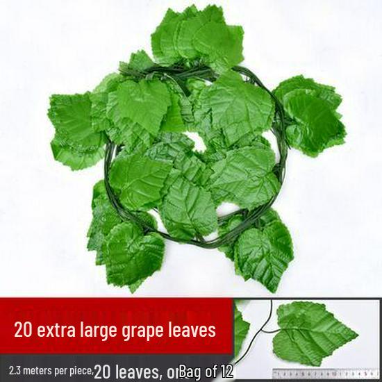 Artificial Rattan Ivy Vine with Green Grape Leaves and Chlorophytum Ceiling Decor