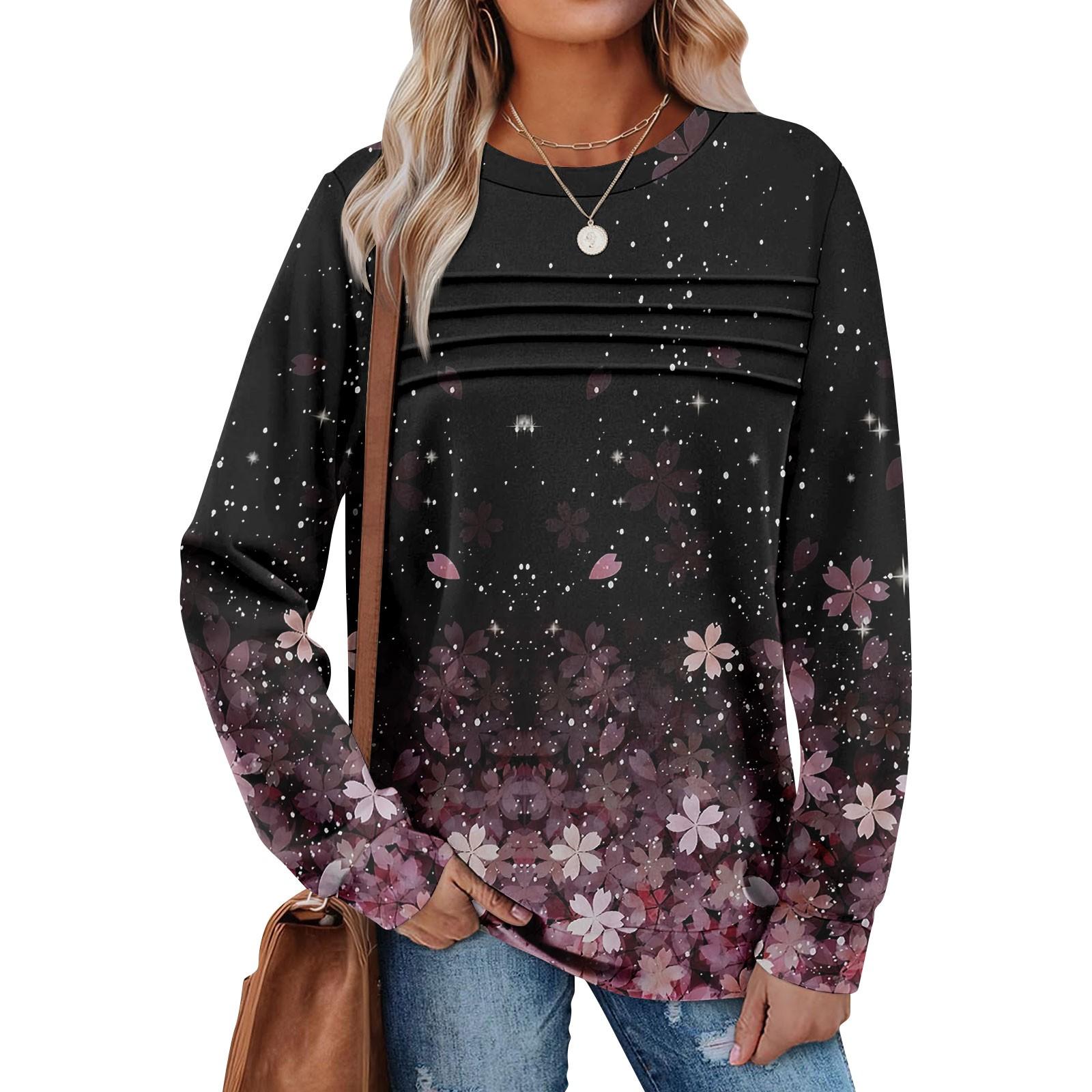 

Женский повседневный свитшот с длинным рукавом и круглым вырезом, приталенный плиссированный топ S розовый