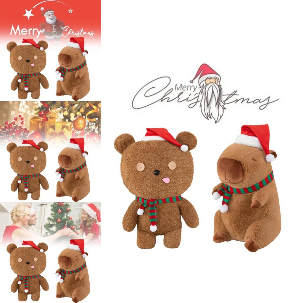 Entzückendes Weihnachtskaripybara Plüschtier Für Kinder Niedliche Weiche Tierpuppe Geschenk