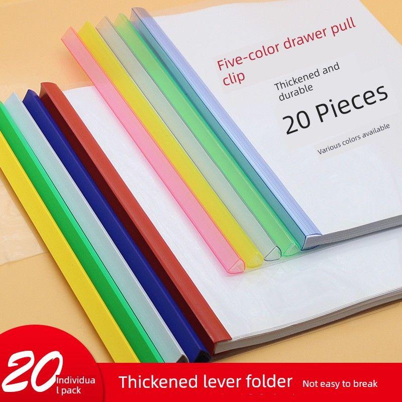 Thickened Slide Grip Report Cover A4 Bar File Folder Book Cover Transparent Folder Insert File Info Booklet Large Capacity