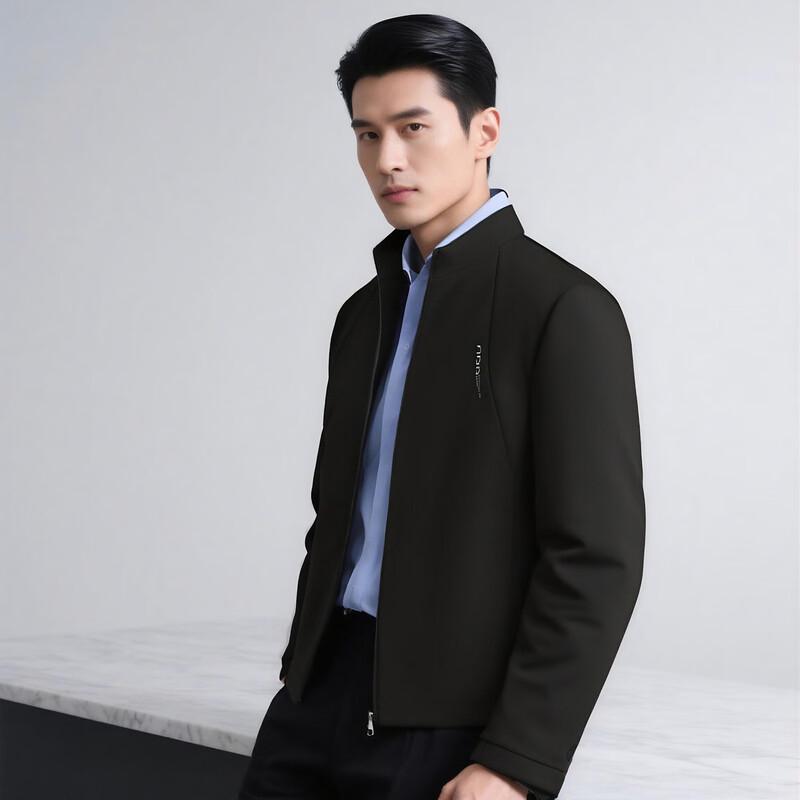 Shanshan Men's Autumn Winter Casual Stand Collar Jacket