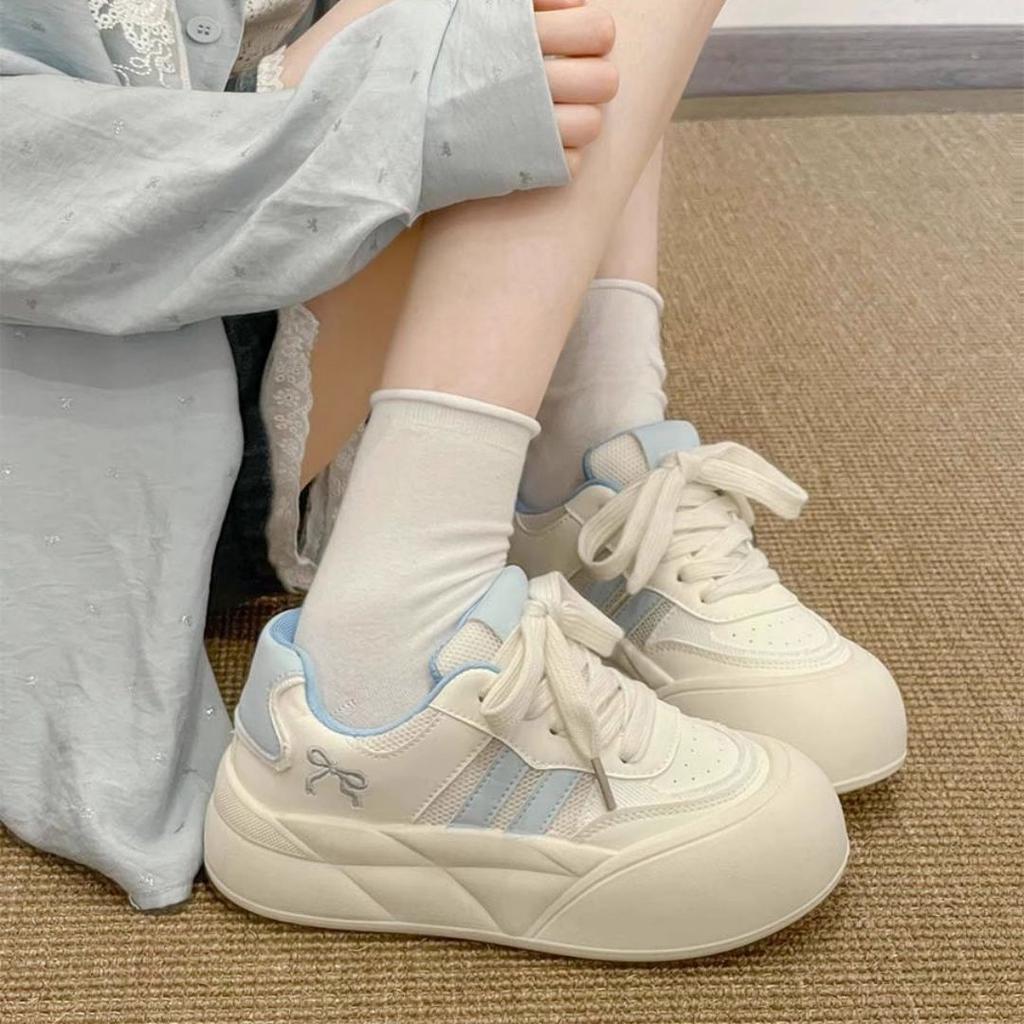 Summer shoes women's breathable board shoes platform white shoes mesh niche versatile casual bread shoes tide