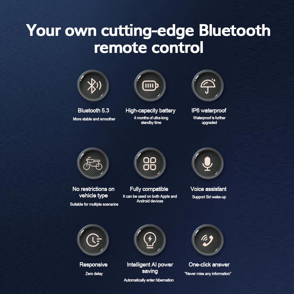 Steering Wheel Wireless Bluetooth-compatible Media Button Remote Controller 10 Keys Car DVD Music Player for Car Motorcycle Bike