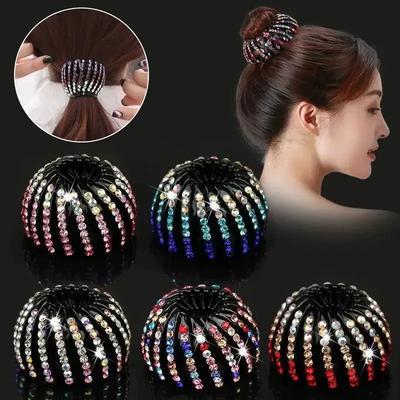 A One-piece Bun Hairpin, a Lazy Person's Bird's Nest Hair Band, a Female Water Diamond Hair Chuck, and a Hair Accessory