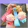 Adorable Blue Nose Pig Silicone Keyring For Women Cartoon Style Bag Decoration