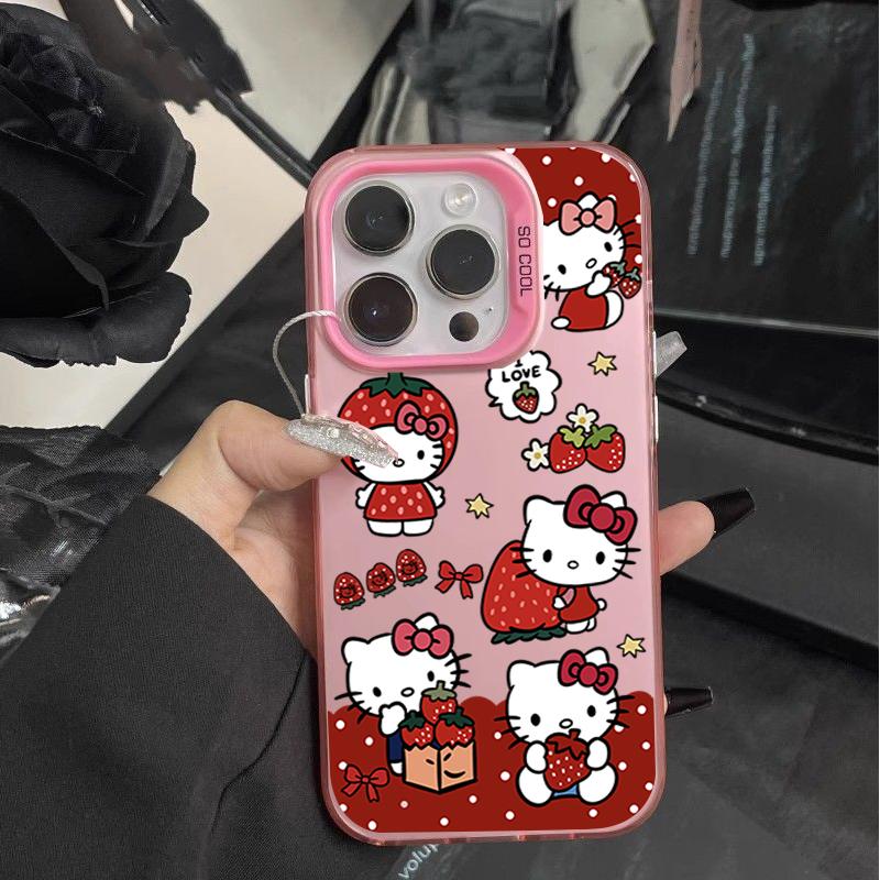 Cute Hello Kitty Casing For Iphone 17 Air 17 Pro Max 1615 14 11 12 13 Pro Max 16 Plus 16e 13 Mini Lovely Cartoon Hard Phone Case