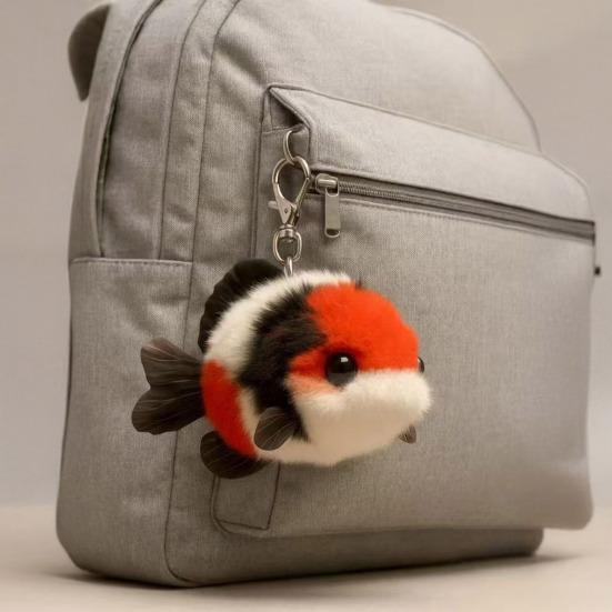Yousheng Glücksfisch Schlüsselanhänger Plüsch Karp Schlüsselanhänger für Rucksack Handtasche Niedlicher Glücksbringer Geschenk für Beste Freunde Paare