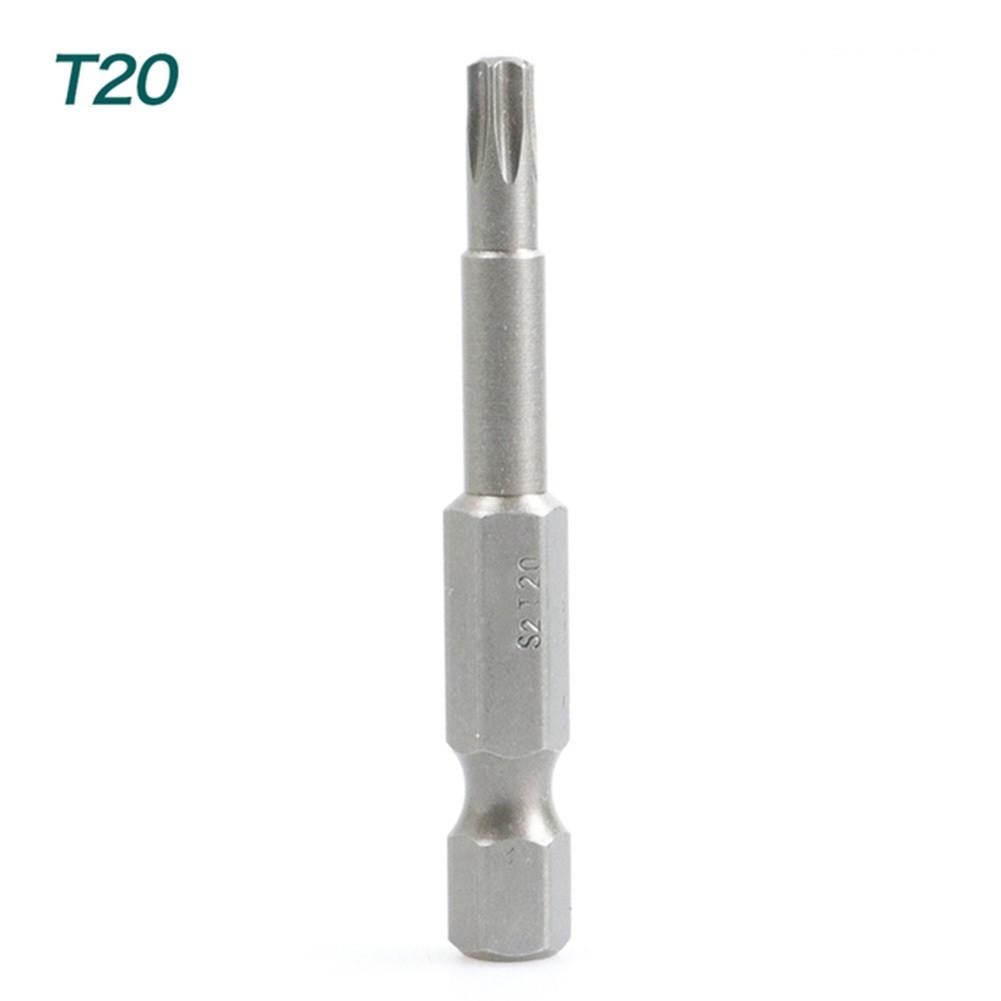 1pcs S2 Alloy Steel 50mm Long Torx Screwdriver Bit 1/4" Hexagon Handle T7 T8 T15 T20 T25 T30 T40 T45 Screwdriver Bit