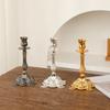European Fashion Zinc Alloy Candle Holder Light Luxury Retro High Value Candle Holder Exquisite Candle Holder Living Room Desktop Ornament