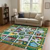 City Street Road Traffic Race Track Child Interaction Game Cartoon Living Room Kid Playroom Non-Slip Area Rug Carpet for Bedroom