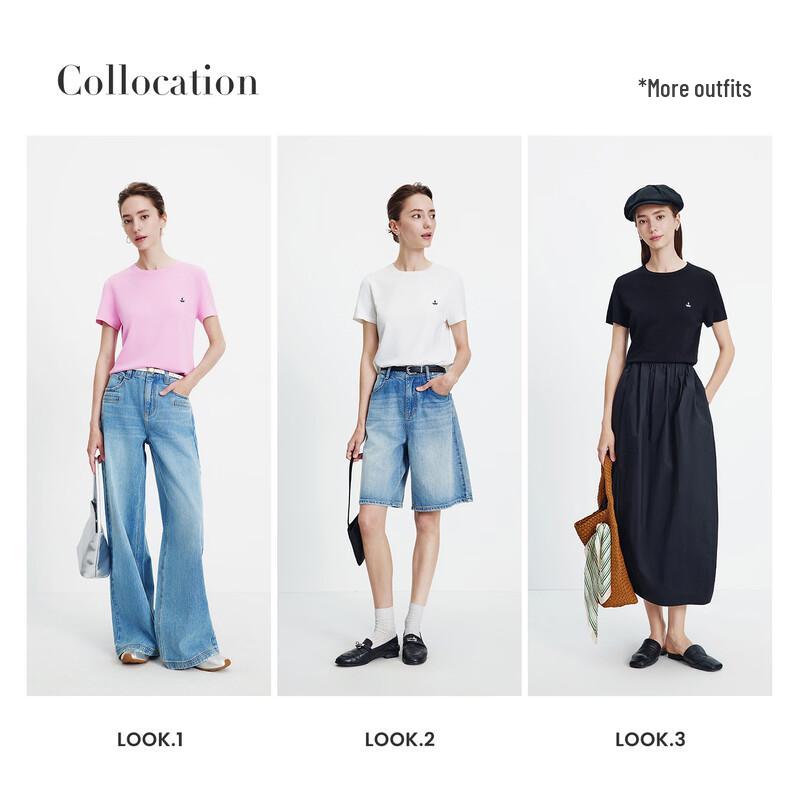 Navigare Women's Basic Short Sleeve Knit T-Shirt