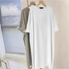 Large Size Women's Pure Cotton Short-sleeved T-shirt Dress, Summer Top, Fat Mm To Cover The Belly, Age Reduction and Thin Knee Dress