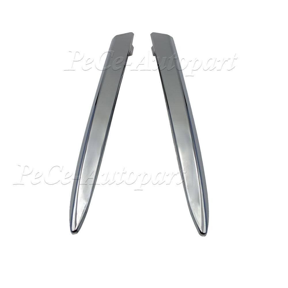 735455041 735455042 Car Front Bumper Upper Molding Chrome Carbon Trim Replacement for FIAT 500 2007‑2015 Car Exterior Parts