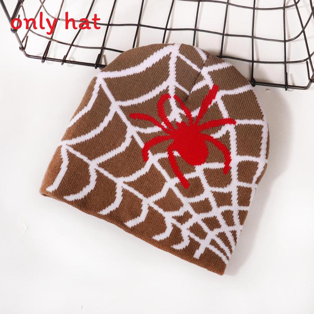 Spider Pattern Knit Beanie For Men And Women Warm Streetwear Fashion 2023