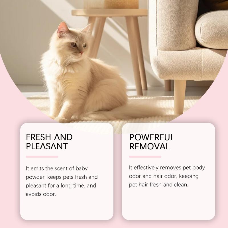 Pet Odor Eliminator Spray Deep Cleaning Fresh Scent Cleans Pet Fur Neutralizes Air Perfect for Homes with Multiple Pets