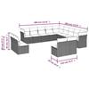 VidaXL Garden Lounge Set with Cushions 11 Pcs, Sofas with Adjustable Feet, Outdoor Furniture Set Patio Terrace, 3217865