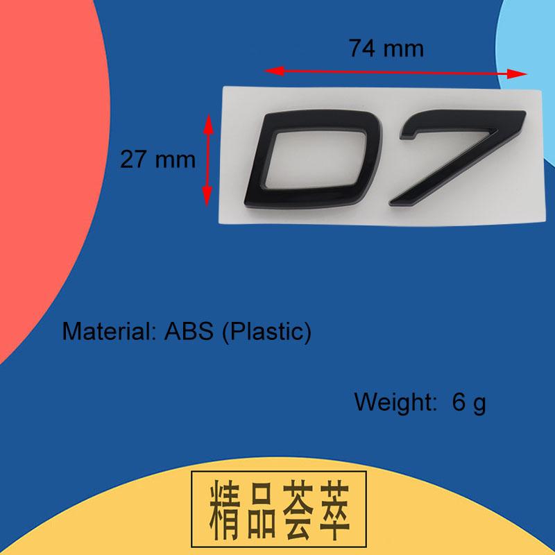 3D Premium D2 D3 D4 D5 D6 D7 Buchstaben für Auto Motorhaube Kotflügel Kofferraum Heckaufkleber Emblem Abzeichen Aufkleber
