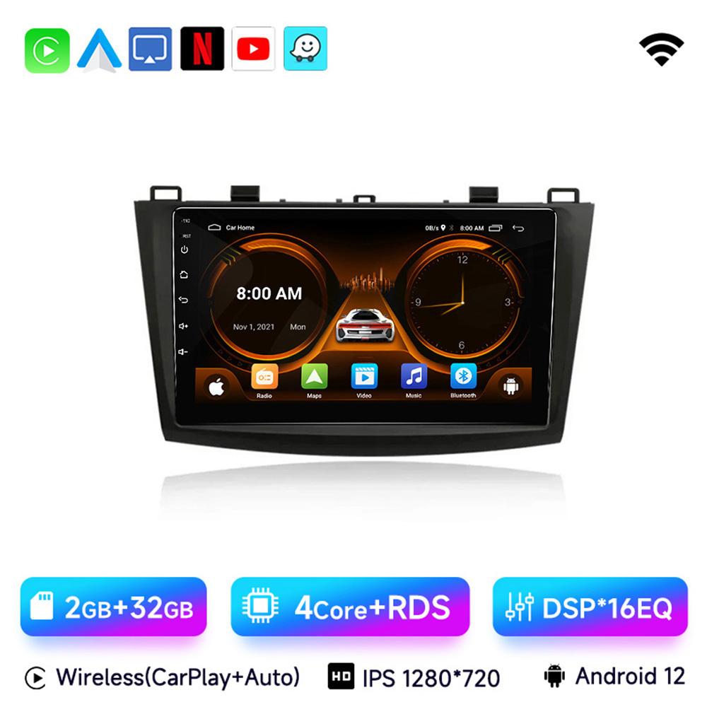 2 Din Car Radio for Mazda 3 2009 2010 2011 2012 2013 Android 13 Multimedia Player 4G GPS Navigation Carplay DVD Head Unit