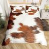 Cowhide Bedding Set Patchwork Cow Print Comforter Cover Farm Animal Duvet Cover Western Cowboy Farmhouse Polyester Quilt Cover