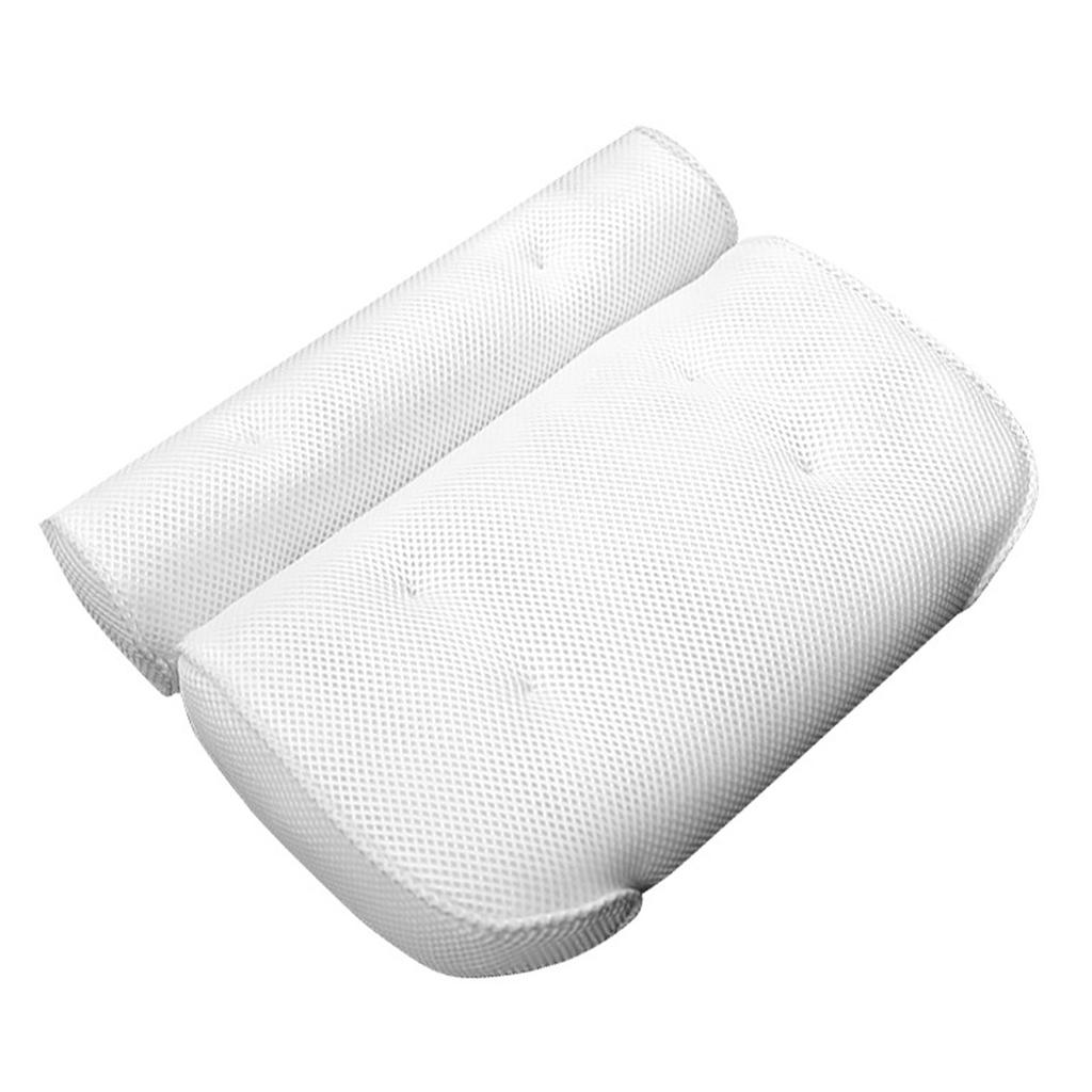 Bath Pillow 3D Mesh Fabric Soft Bathtub Pillow with Suction Cups Spa Bathtub Cushion for Back Neck