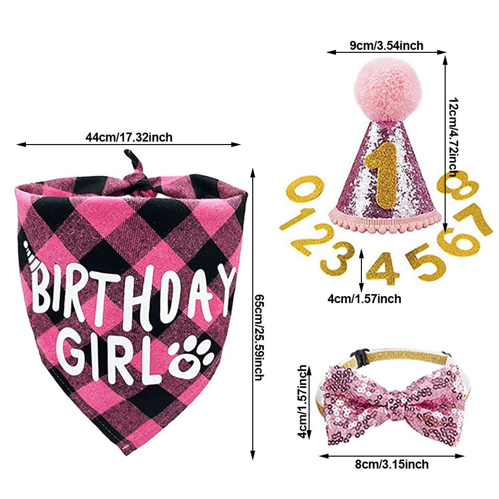 Hund Geburtstagsparty Zubehör Hund Geburtstag Bandana Hut Fliege 0-8 Figuren Optional Hund Geburtstagsparty Zubehör