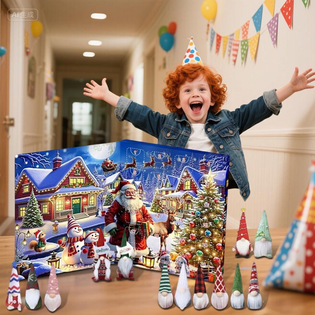 24 Days Countdown To Christmas Surprise Gift Box 2025 Christmas Dwarf Gnome Dolls Toys for Desktop Christmas Decoration
