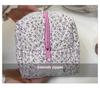 2024 Floral Cotton Cosmetic Bag - Large Capacity, Portable, Hand-Held Storage
