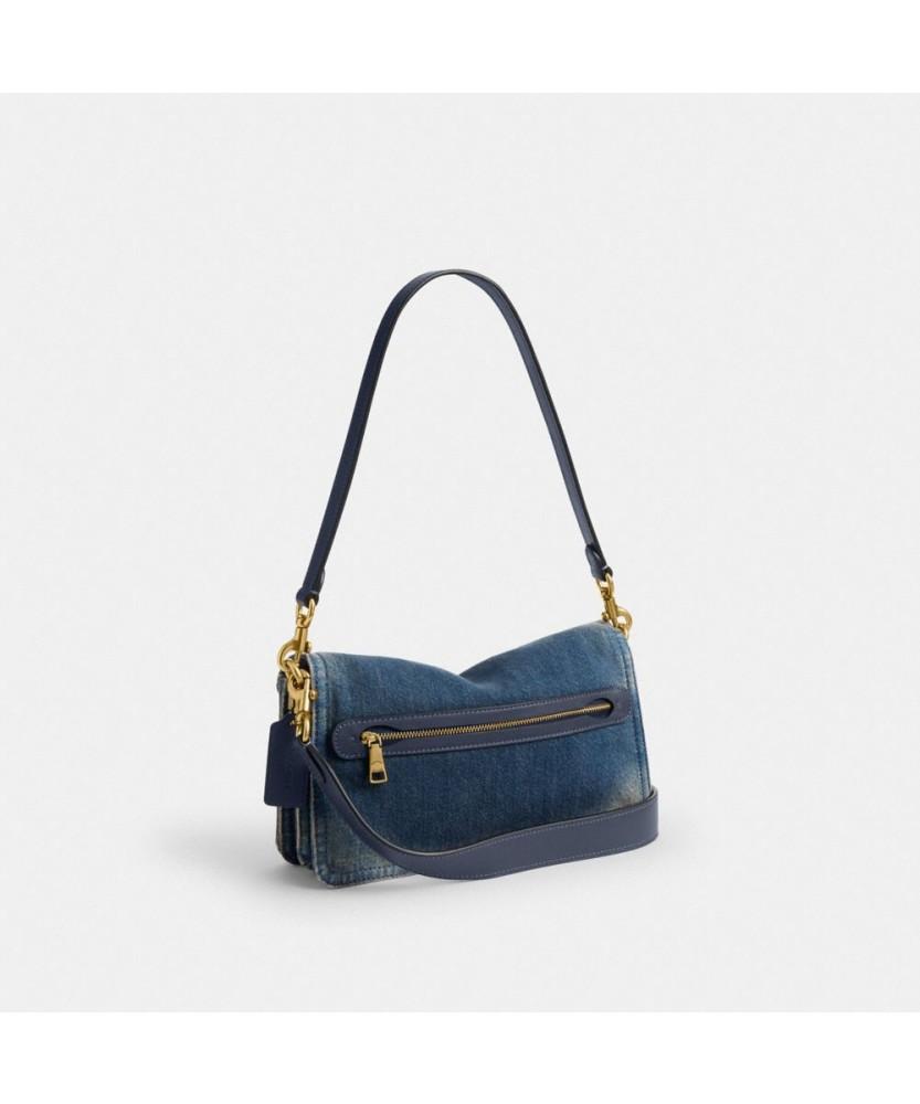 Coach Tabby Shoulder Bag 26 In Regenerative Cotton Denim Ccx32 B4Ymw