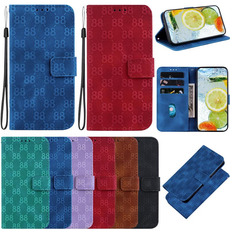 Leather Flip Case with Card Slot for TCL 408 - Full Wrap Protective Cover