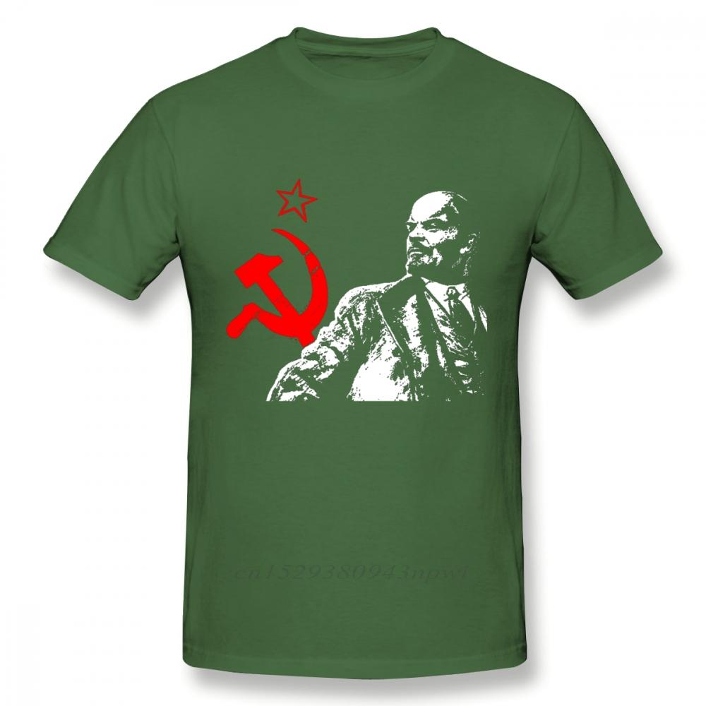 Ussr Red Soviet Union  Communist Lenin T Shirt Male Streetwear Short Sleeve Cotton Big Size Homme Tee shirt