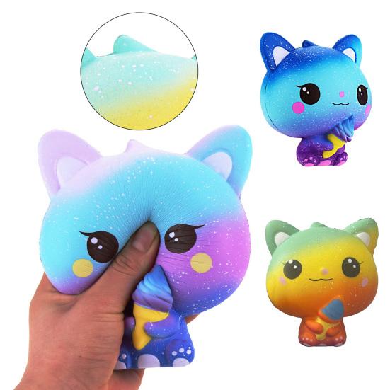 Squeeze Toy Flexible Relieve Stress Multi-Color Squishy Cat Decompression Toy Kids Toy