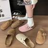 Full Cowhide Cork Bottom Bag Head and Half Slippers Women's Outer Wear Spring and Summer New One-pedal Lazy Shoes