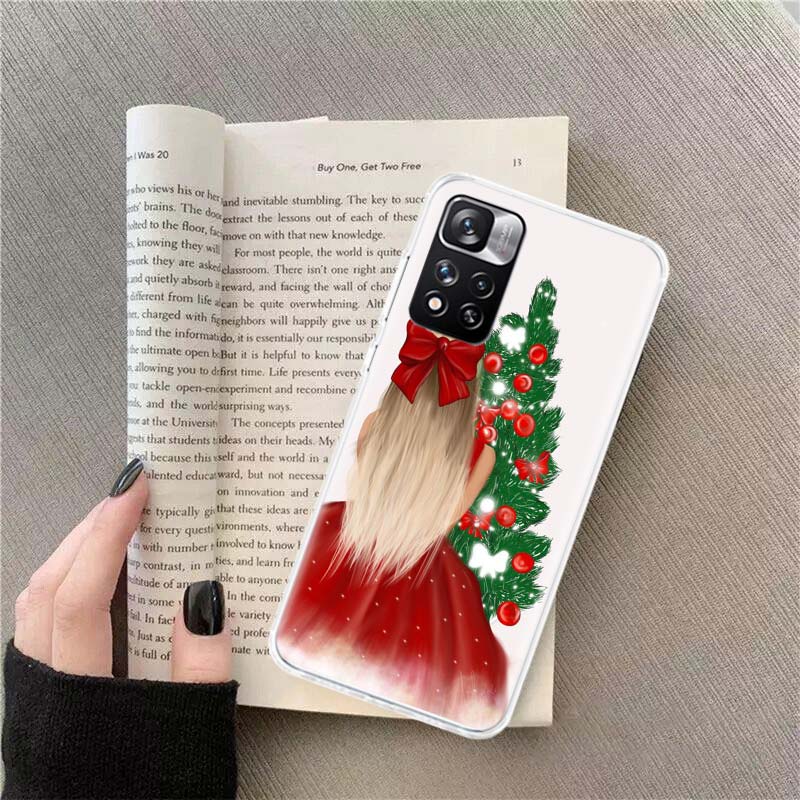 Luxury Christmas Girl Phone Case For Xiaomi Poco X4 F4 GT X3 NFC X5 X6 X7 Pro 5G M5 M5S M3 F5 Mi F6 F3 F2 F1 Cover Coque Fundas
