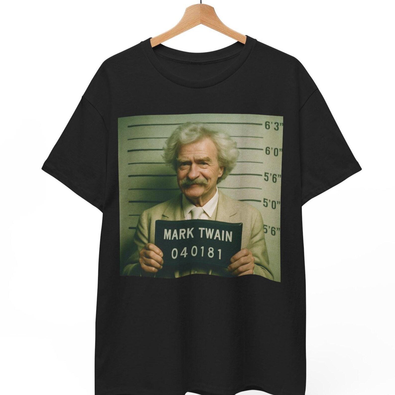Mark Twain Mugshot T-Shirt: Funny Literary Meme Tee 3XL